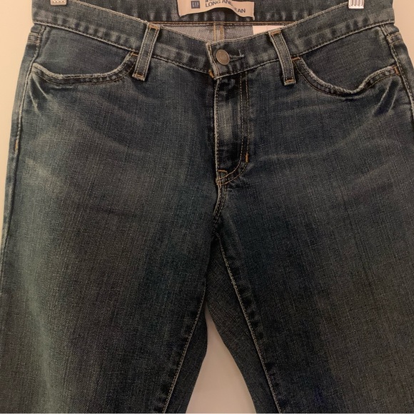 NON STRETCH Gap Womens Long and Lean Jean Medium Dark Size 4 - Picture 4 of 4